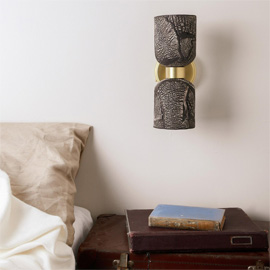 Sakura Black Clay Wall Light